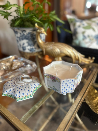 Limoge Covered Vessel with Mango Scented Candle