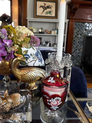 1970 Westmoreland Painted Glass Candle