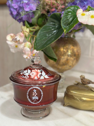 Decorative 1970 Fenton Hand Painted Vessel, Lavender Scent
