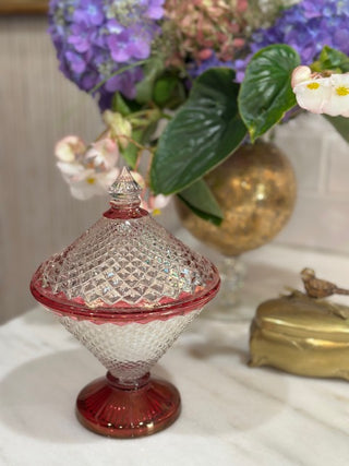 Special 1970s Hand Painted Fenton Vessel Candle, Lavender Scent