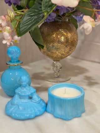 Antique girl vessel from the 1950s with lavender scent candle